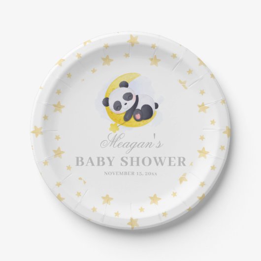 Baby Panda Brunch Babydusche Teller (Vorderseite)