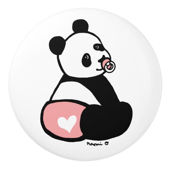 Baby Panda Cartoon Rosa Windel Griff Keramikknauf Zazzle De