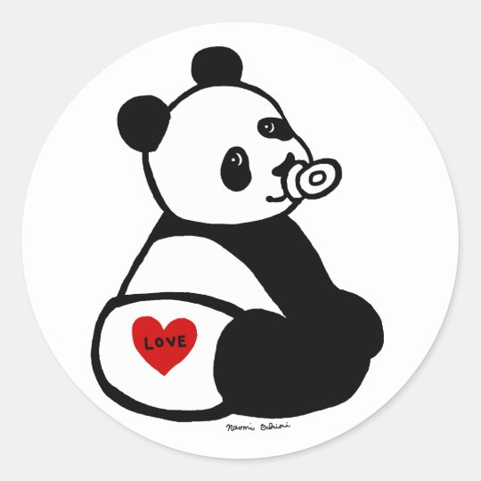 Baby Panda Cartoon Runder Aufkleber Zazzle De