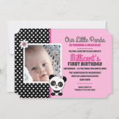 Baby Panda Fotovorlage Geburtstagseinladungen Einladung (Vorderseite)