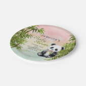 Baby Panda Gender Neutral Baby Dusche Pappteller (Schrägansicht)