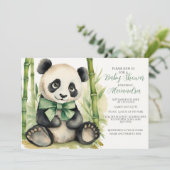 Baby Panda Gender Neutral Baby Shower Einladung (Stehend Vorderseite)
