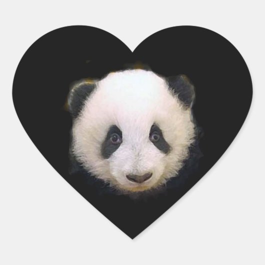 Baby Panda Heart Sticker (Vorderseite)