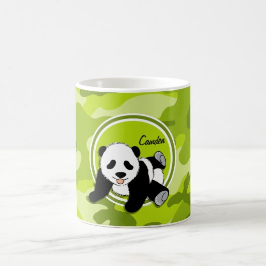 Baby-Panda; hellgrüne Camouflage, Tarnung Kaffeetasse (Mittel)