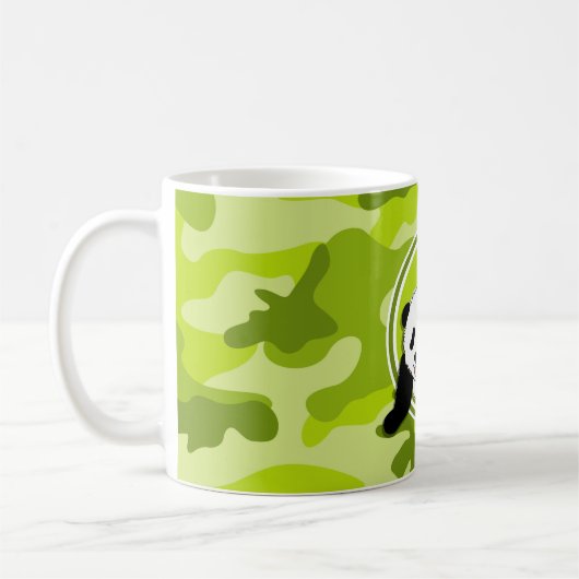 Baby-Panda; hellgrüne Camouflage, Tarnung Kaffeetasse (Links)