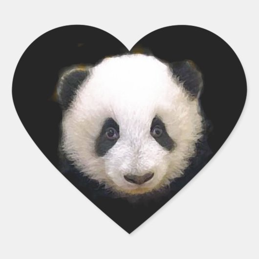 Baby Panda Herz-Aufkleber (Vorderseite)