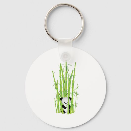 Baby Panda im Bamboo-Wald Schlüsselanhänger (Vorderseite)