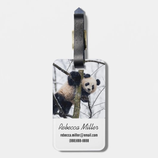 Baby Panda in Tree Gepäckanhänger (Rückseite vertikal)