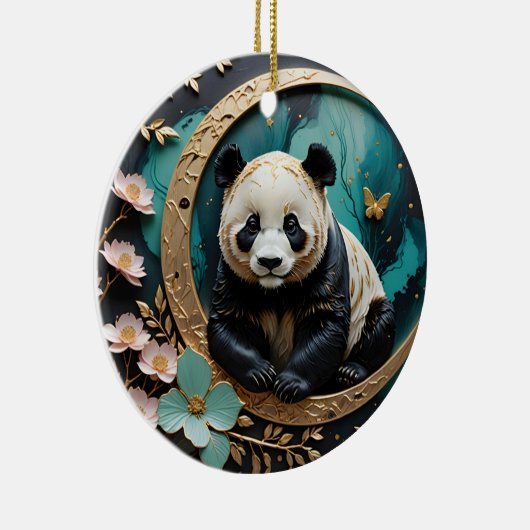 Baby Panda Keramik Ornament (Rechts)