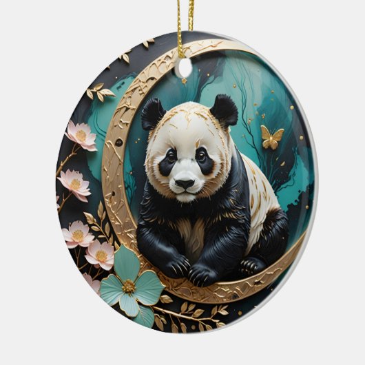 Baby Panda Keramik Ornament (Links)