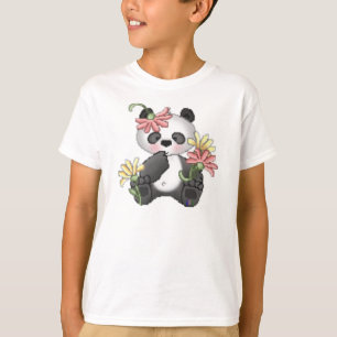 Baby-Panda mit Blumen T-Shirt