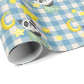Baby Panda mit Mond und Sternen Geschenkpapier (Rolleneckpunkt)