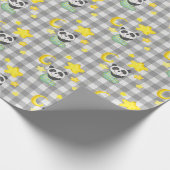 Baby Panda mit Mond und Sternen Geschenkpapier (Ecke)