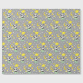 Baby Panda mit Mond und Sternen Geschenkpapier (Flach)