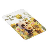 Baby Panda mit Sonnenblumen-Magnet für flexibles F Magnet (Rechte Seite)