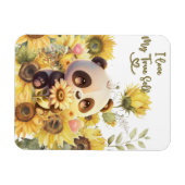 Baby Panda mit Sonnenblumen-Magnet für flexibles F Magnet (Horizontal)