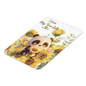 Baby Panda mit Sonnenblumen-Magnet für flexibles F Magnet (Linke Seite)