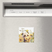 Baby Panda mit Sonnenblumenmagnet Magnet (In Situ (Geschirrspüler))