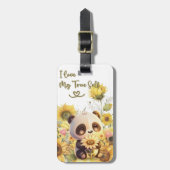 Baby Panda mit Sonnenblumenspülung Gepäckanhänger (Vorderseite vertikal)