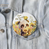 Baby Panda mit Sonnenblumenumlauftaste Button (Beispiel)