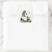 Baby Panda | Niedlich & Furry Quadratischer Aufkleber (Tasche)