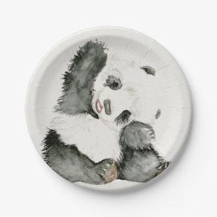 Baby-Panda   niedlich u. Pelz Pappteller