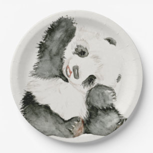 Baby-Panda niedlich u. Pelz Pappteller