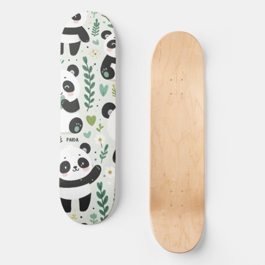 Baby Panda Pattern Skateboard (Vorderseite)