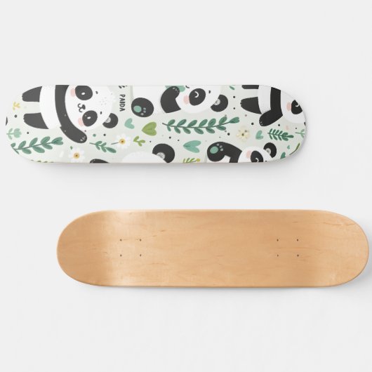 Baby Panda Pattern Skateboard (Horizontal)