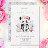 Baby Panda Peonies Jungle Baby Dusche Einladung