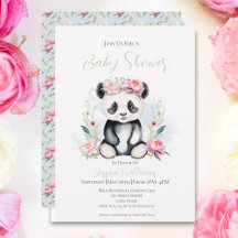 Baby Panda Peonies Jungle Baby Dusche