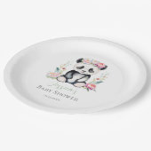 Baby Panda Peonies Jungle Baby Dusche Pappteller (Schrägansicht)