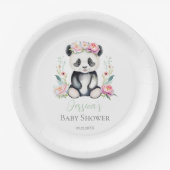 Baby Panda Peonies Jungle Baby Dusche Pappteller (Vorderseite)