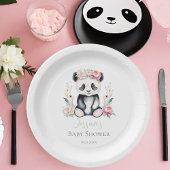 Baby Panda Peonies Jungle Baby Dusche Pappteller