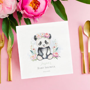 Baby Panda Peonies Jungle Baby Dusche Serviette