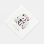 Baby Panda Peonies Jungle Baby Dusche Serviette (Ecke)