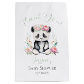 Baby Panda Peonies Jungle Baby Dusche Vielen Dank Mittlere Geschenktüte (Vorderseite)