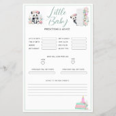 Baby Panda Peonies Jungle Baby Vorhersagen Flyer (Vorne)