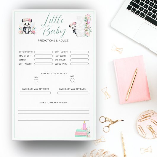 Baby Panda Peonies Jungle Baby Vorhersagen Flyer