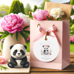 Baby Panda Pfingstrosen Dschungel Baby Shower Dank Geschenkanhänger