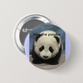 baby_panda, retten die Pandas Button (Vorne & Hinten)