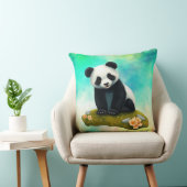 Baby Panda riecht nach den Blume Kissen (Stuhl )