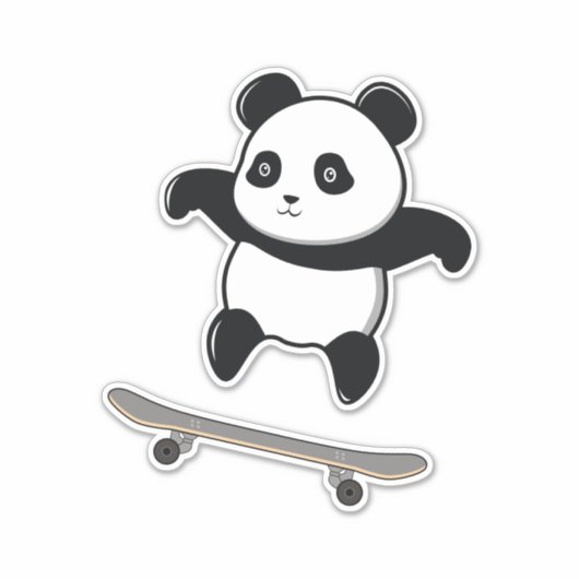 Baby Panda Skateboard Aufkleber (Vorderseite)