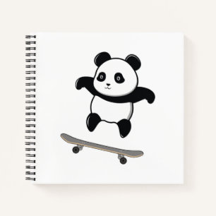 Baby-Panda-Skateboard Notizblock