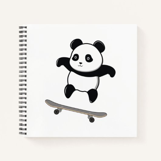 Baby Panda Skateboard Notizblock (Vorderseite)