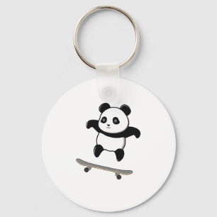 Baby Panda Skateboard Schlüsselanhänger