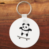 Baby Panda Skateboard Schlüsselanhänger (Vorderseite)