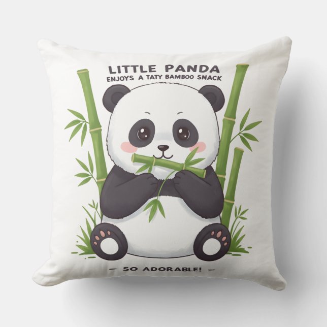 Baby Panda Snack Time Grafik Design Kissen (Vorderseite)