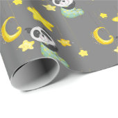 Baby Panda und Stars Geschenkpapier (Rolleneckpunkt)