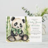 Baby Panda Unisex Bearly Wait Baby Dusche Einladung (Stehend Vorderseite)
